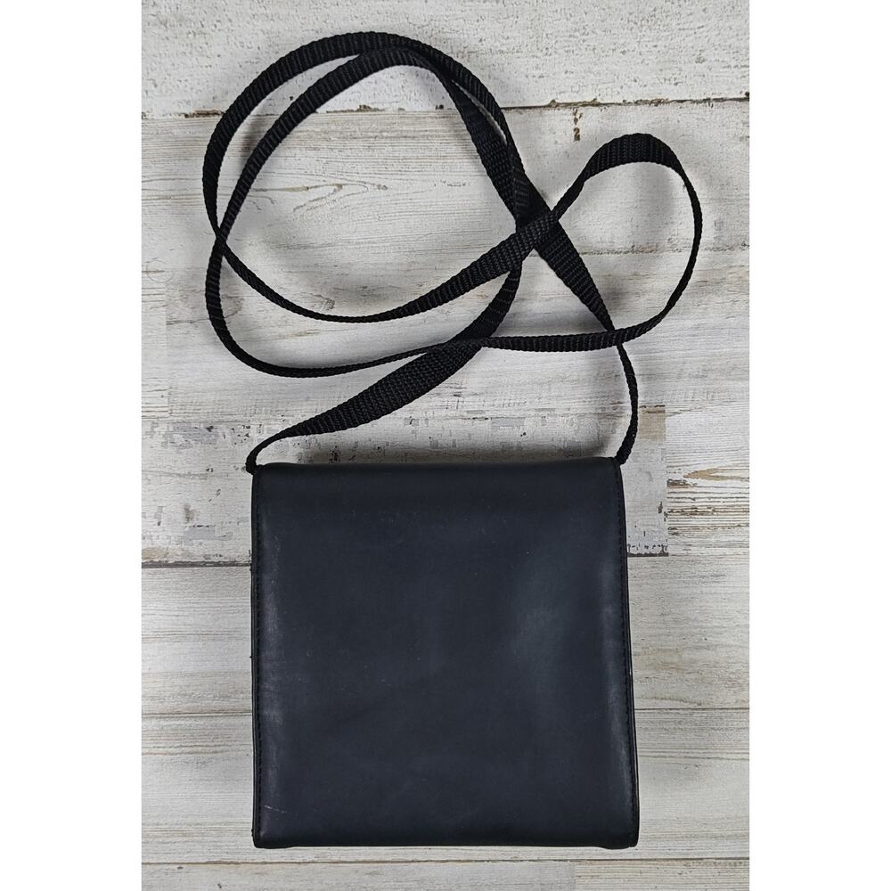 VTG RALPH LAUREN POLO SPORT Mini Crossbody Bag Black w/R67L On Flap 90s-Y2K - Picture 2 of 11